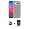MARSİLYAN™- iPhone 16 Pro Max Kılıf Siluet Doku Özel Seri - Siyah 360 Mat Full Body Arka Koruyucu + PVD Metal Kamera Lens - SH