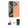 MARSİLYAN™- iPhone 16 Pro Max Kılıf Siluet Doku Özel Seri - Siyah 360 Mat Full Body Arka Koruyucu + Bilvis Titan Kamera Lens - SH