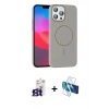 MARSİLYAN™- iPhone 16 Pro Max Kılıf Siluet Doku Özel Seri - Siyah 3D Antistatik Cam Ekran Koruyucu + Bilvis Titan Kamera Lens - TMGI