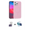 MARSİLYAN™- iPhone 16 Pro Max Kılıf Siluet Doku Özel Seri - Siyah 3D Antistatik Cam Ekran Koruyucu + Bilvis Titan Kamera Lens - TMGI