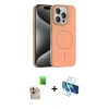 MARSİLYAN™- iPhone 16 Pro Max Kılıf Siluet Doku Özel Seri - Siyah 3D Antistatik Cam Ekran Koruyucu + Raze Metal Kamera Lens - NLGY