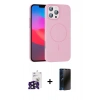 MARSİLYAN™- iPhone 16 Pro Max Kılıf Siluet Doku Özel Seri - Siyah 3D Antistatik Hayalet Cam Ekran Koruyucu + Bilvis Titan Kamera Lens - SH