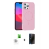 MARSİLYAN™- iPhone 16 Pro Max Kılıf Siluet Doku Özel Seri - Siyah 3D Antistatik Hayalet Cam Ekran Koruyucu + Raze Metal Kamera Lens - BZ