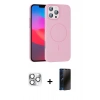MARSİLYAN™- iPhone 16 Pro Max Kılıf Siluet Doku Özel Seri - Siyah 3D Antistatik Hayalet Cam Ekran Koruyucu + Pers Alüminyum Kamera Lens - GS