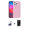 MARSİLYAN™- iPhone 16 Pro Max Kılıf Siluet Doku Özel Seri - Siyah 3D Antistatik Hayalet Cam Ekran Koruyucu + Bilvis Titan Kamera Lens - TMGI
