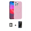 MARSİLYAN™- iPhone 16 Pro Max Kılıf Siluet Doku Özel Seri - Siyah 3D Antistatik Hayalet Cam Ekran Koruyucu + PVD Metal Kamera Lens - GS