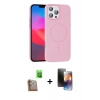 MARSİLYAN™- iPhone 16 Pro Max Kılıf Siluet Doku Özel Seri - Siyah 3D Antistatik Mat Seramik Nano Ekran Koruyucu + Raze Metal Kamera Lens - CLTM