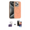 MARSİLYAN™- iPhone 16 Pro Max Kılıf Siluet Doku Özel Seri - Siyah 3D Antistatik Mat Seramik Nano Ekran Koruyucu + Bilvis Titan Kamera Lens - SH