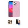 MARSİLYAN™- iPhone 16 Pro Max Kılıf Siluet Doku Özel Seri - Siyah 3D Antistatik Mat Seramik Nano Ekran Koruyucu + Çöl Titanyum Pers Alüminyum Kamera Lens