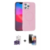 MARSİLYAN™- iPhone 16 Pro Max Kılıf Siluet Doku Özel Seri - Siyah 3D Antistatik Mat Seramik Nano Ekran Koruyucu + Bilvis Titan Kamera Lens - SH