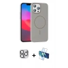 MARSİLYAN™- iPhone 16 Pro Max Kılıf Siluet Doku Özel Seri - Siyah 3D Antistatik Seramik Nano Ekran Koruyucu + Pers Alüminyum Kamera Lens - GI