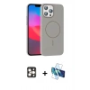MARSİLYAN™- iPhone 16 Pro Max Kılıf Siluet Doku Özel Seri - Siyah 3D Antistatik Seramik Nano Ekran Koruyucu + PVD Metal Kamera Lens - GD