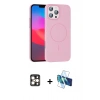 MARSİLYAN™- iPhone 16 Pro Max Kılıf Siluet Doku Özel Seri - Siyah 3D Antistatik Seramik Nano Ekran Koruyucu + PVD Metal Kamera Lens - GD
