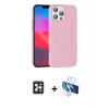 MARSİLYAN™- iPhone 16 Pro Max Kılıf Siluet Doku Özel Seri - Siyah 3D Antistatik Seramik Nano Ekran Koruyucu + Siyah PVD Metal Kamera Lens