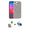 MARSİLYAN™- iPhone 16 Pro Max Kılıf Siluet Doku Özel Seri - Siyah 3D Antistatik Seramik Nano Ekran Koruyucu + Raze Metal Kamera Lens - CLTM