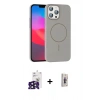 MARSİLYAN™- iPhone 16 Pro Max Kılıf Siluet Doku Özel Seri - Siyah Bilvis 3D Cam Ekran Koruyucu + Bilvis Titan Kamera Lens - SH