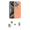 MARSİLYAN™- iPhone 16 Pro Max Kılıf Siluet Doku Özel Seri - Siyah Bilvis 3D Cam Ekran Koruyucu + Raze Metal Kamera Lens - NLGY