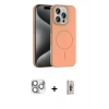 MARSİLYAN™- iPhone 16 Pro Max Kılıf Siluet Doku Özel Seri - Siyah Bilvis 3D Cam Ekran Koruyucu + Pers Alüminyum Kamera Lens - GS