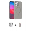 MARSİLYAN™- iPhone 16 Pro Max Kılıf Siluet Doku Özel Seri - Siyah Bilvis 3D Cam Ekran Koruyucu + Pers Alüminyum Kamera Lens - GS