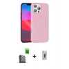 MARSİLYAN™- iPhone 16 Pro Max Kılıf Siluet Doku Özel Seri - Siyah Bilvis 3D Cam Ekran Koruyucu + Raze Metal Kamera Lens - SH