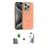 MARSİLYAN™- iPhone 16 Pro Max Kılıf Siluet Doku Özel Seri - Siyah Bilvis 3X AR Hayalet Cam Ekran Koruyucu + Raze Metal Kamera Lens - SH