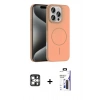 MARSİLYAN™- iPhone 16 Pro Max Kılıf Siluet Doku Özel Seri - Siyah Bilvis 3X AR Hayalet Cam Ekran Koruyucu + PVD Metal Kamera Lens - GS