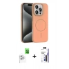 MARSİLYAN™- iPhone 16 Pro Max Kılıf Siluet Doku Özel Seri - Siyah Bilvis 3X AR Hayalet Cam Ekran Koruyucu + Raze Metal Kamera Lens - BZ