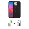 MARSİLYAN™- iPhone 16 Pro Max Kılıf Siluet Doku Özel Seri - Siyah Bilvis 3X AR Hayalet Cam Ekran Koruyucu + Raze Metal Kamera Lens - NLGY