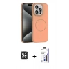 MARSİLYAN™- iPhone 16 Pro Max Kılıf Siluet Doku Özel Seri - Siyah Bilvis 3X AR Hayalet Cam Ekran Koruyucu + PVD Metal Kamera Lens - SH