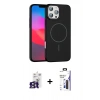 MARSİLYAN™- iPhone 16 Pro Max Kılıf Siluet Doku Özel Seri - Siyah Bilvis 3X AR Hayalet Cam Ekran Koruyucu + Bilvis Titan Kamera Lens - TMGI