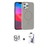 MARSİLYAN™- iPhone 16 Pro Max Kılıf Siluet Doku Özel Seri - Siyah Bilvis 3X AR Hayalet Cam Ekran Koruyucu + Pers Alüminyum Kamera Lens - GS