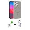 MARSİLYAN™- iPhone 16 Pro Max Kılıf Siluet Doku Özel Seri - Siyah Bilvis 3X AR Hayalet Cam Ekran Koruyucu + Raze Metal Kamera Lens - BZ