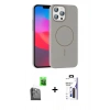 MARSİLYAN™- iPhone 16 Pro Max Kılıf Siluet Doku Özel Seri - Siyah Bilvis 3X AR Hayalet Cam Ekran Koruyucu + Raze Metal Kamera Lens - SH