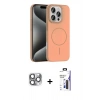MARSİLYAN™- iPhone 16 Pro Max Kılıf Siluet Doku Özel Seri - Siyah Bilvis 3X AR Hayalet Cam Ekran Koruyucu + Pers Alüminyum Kamera Lens - GI