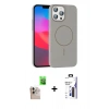 MARSİLYAN™- iPhone 16 Pro Max Kılıf Siluet Doku Özel Seri - Siyah Bilvis 3X AR Hayalet Cam Ekran Koruyucu + Raze Metal Kamera Lens - NLGY
