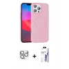 MARSİLYAN™- iPhone 16 Pro Max Kılıf Siluet Doku Özel Seri - Siyah Bilvis 3X AR HD Cam Ekran Koruyucu + Pers Alüminyum Kamera Lens - GS