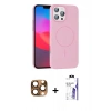 MARSİLYAN™- iPhone 16 Pro Max Kılıf Siluet Doku Özel Seri - Siyah Bilvis 3X AR HD Cam Ekran Koruyucu + Pers Alüminyum Kamera Lens - CLTM