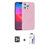 MARSİLYAN™- iPhone 16 Pro Max Kılıf Siluet Doku Özel Seri - Siyah Bilvis 3X AR HD Cam Ekran Koruyucu + PVD Metal Kamera Lens - SH