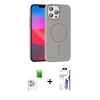 MARSİLYAN™- iPhone 16 Pro Max Kılıf Siluet Doku Özel Seri - Siyah Bilvis 3X AR HD Cam Ekran Koruyucu + Raze Metal Kamera Lens - BZ