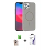 MARSİLYAN™- iPhone 16 Pro Max Kılıf Siluet Doku Özel Seri - Siyah Bilvis 3X AR HD Cam Ekran Koruyucu + Raze Metal Kamera Lens - NLGY