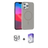 MARSİLYAN™- iPhone 16 Pro Max Kılıf Siluet Doku Özel Seri - Siyah Bilvis 5in1 3D Magic Cam Ekran Koruyucu + Pers Alüminyum Kamera Lens - GS