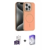MARSİLYAN™- iPhone 16 Pro Max Kılıf Siluet Doku Özel Seri - Siyah Bilvis 5in1 3D Magic Cam Ekran Koruyucu + Bilvis Titan Kamera Lens - GS