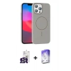 MARSİLYAN™- iPhone 16 Pro Max Kılıf Siluet Doku Özel Seri - Siyah Bilvis 5in1 3D Magic Cam Ekran Koruyucu + Bilvis Titan Kamera Lens - GS