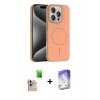 MARSİLYAN™- iPhone 16 Pro Max Kılıf Siluet Doku Özel Seri - Siyah Bilvis 5in1 3D Magic Cam Ekran Koruyucu + Raze Metal Kamera Lens - NLGY