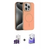 MARSİLYAN™- iPhone 16 Pro Max Kılıf Siluet Doku Özel Seri - Siyah Bilvis 5in1 5D Magic Hayalet Cam Ekran Koruyucu + Bilvis Titan Kamera Lens - SH