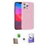 MARSİLYAN™- iPhone 16 Pro Max Kılıf Siluet Doku Özel Seri - Siyah Bilvis 5in1 5D Magic Hayalet Cam Ekran Koruyucu + Raze Metal Kamera Lens - CLTM