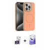 MARSİLYAN™- iPhone 16 Pro Max Kılıf Siluet Doku Özel Seri - Siyah Bilvis 5in1 5D Magic Hayalet Cam Ekran Koruyucu + Bilvis Titan Kamera Lens - TMGI