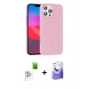 MARSİLYAN™- iPhone 16 Pro Max Kılıf Siluet Doku Özel Seri - Siyah Bilvis 5in1 5D Magic Hayalet Cam Ekran Koruyucu + Raze Metal Kamera Lens - BZ