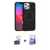 MARSİLYAN™- iPhone 16 Pro Max Kılıf Siluet Doku Özel Seri - Siyah Bilvis 5in1 5D Magic Hayalet Cam Ekran Koruyucu + Bilvis Titan Kamera Lens - SH