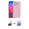 MARSİLYAN™- iPhone 16 Pro Max Kılıf Siluet Doku Özel Seri - Siyah Bilvis 5in1 5D Magic Hayalet Cam Ekran Koruyucu + Bilvis Titan Kamera Lens - SH